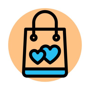  El çantası, kalp Doldur Arkaplan vektör simgesi Kolayca düzenleyebilen