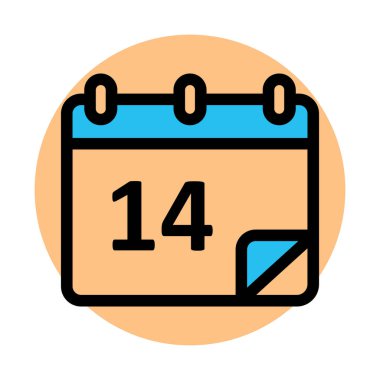  14 Şubat, takvim Arkaplan vektör simgesini kolaylıkla düzenleyebilen ya da değiştirebilen