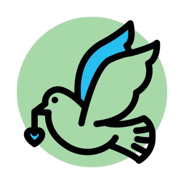   Kuş, aşk iletisi Kolayca değiştirilebilen veya düzenlenebilen arkaplan vektör simgesini doldur