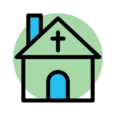  Christion binası, Abbey, Kolayca düzenleyebilen veya düzenleyebilen Fon vektör simgesi oluşturma