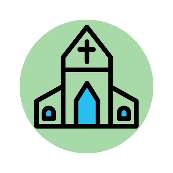 Bâtiment Christion Abbey Fill Icône Vectorielle Fond Qui Peut Facilement — Image vectorielle