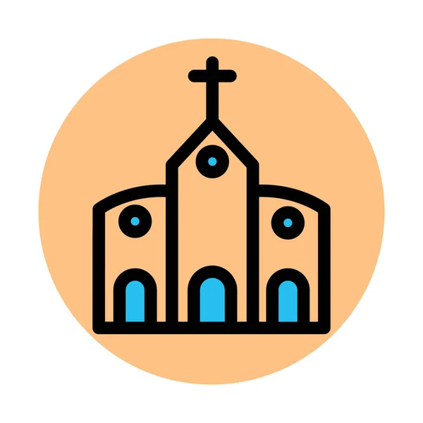 Christion House Abbey Fill Background Vector Icon 수정하거나 수있습니다 — 스톡 벡터