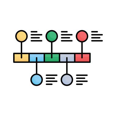 Kolayca değiştirilebilen ya da düzenlenebilen zaman çizgisi izole edilmiş Vektör simgesi