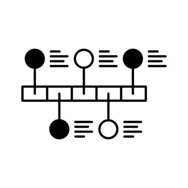Kolayca değiştirilebilen ya da düzenlenebilen zaman çizgisi izole edilmiş Vektör simgesi
