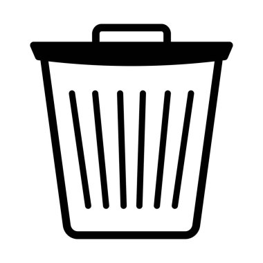 Kolayca değiştirebilen ya da düzenleyebilen çöp kutusu Glyph vektör simgesi