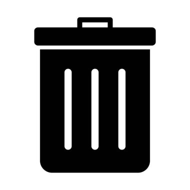  Kolayca değiştirebilen ya da düzenleyebilen çöp kutusu Glyph vektör simgesi