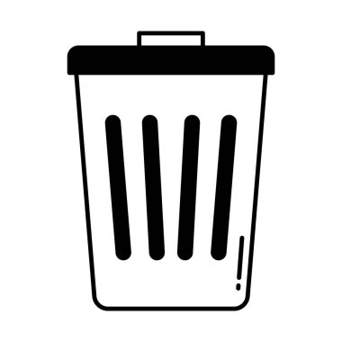 Çöp kutusu Yarı Glyph vektör simgesi Kolayca düzenleyebilen veya düzenleyebilen