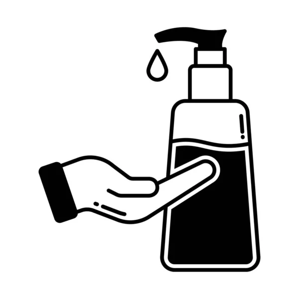 Hand Wash Half Glyph Vector Icon Which Can Easily Modify — Stock Vector