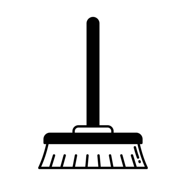 Broom Half Glyph Vector Pictogram Dat Gemakkelijk Kan Wijzigen Bewerken — Stockvector