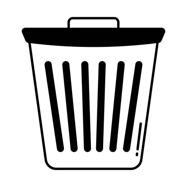 Dustbin Half Glyph Vector Icon Which Can Easily Modify Edit — Stock Vector