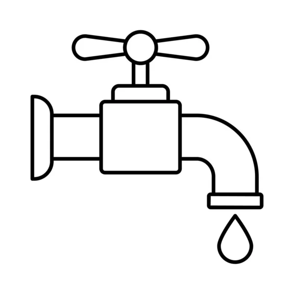 Faucet Line Vector Icon Which Can Easily Modify Edit — Stock Vector