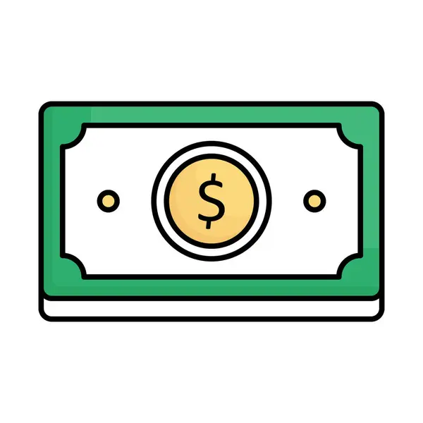 Paper Money Fill Vector Icon Which Can Easily Modify Edit — Stock Vector