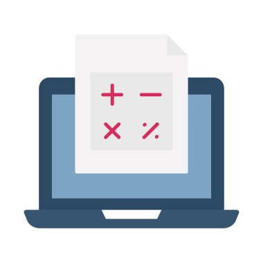 Kolayca değiştirebilen ya da düzenleyebilen Düz vektör simgesi hesaplaması