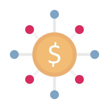 Dollar Düz vektör simgesi kolayca değiştirilebilir ya da düzenlenebilir