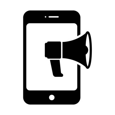 Kolayca değiştirebilen ya da düzenleyebilen duyuru Glyph vektör simgesi