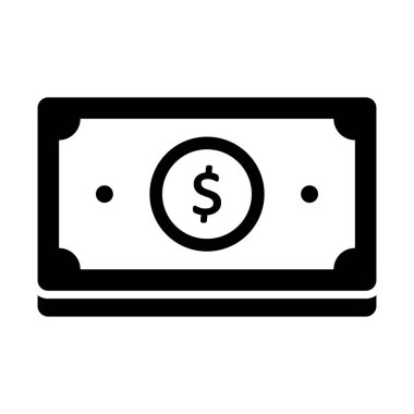 Kağıt para Glyph vektör simgesi kolayca düzenleyebilir ya da değiştirebilir