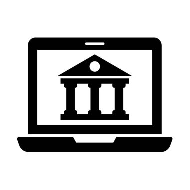 Çevrimiçi bankacılık Glyph vektör simgesi kolayca değiştirebilir ya da düzenleyebilir