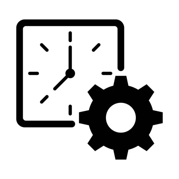 Klocka Inställningar Glyf Vektor Ikon Som Enkelt Kan Ändra Eller — Stock vektor