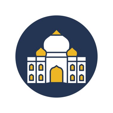 Taj Mahal, Agra, Hindistan, Tapınak tamamen düzenlenebilir vektör simgeleri