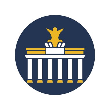 Brandenburg Kapısı, Berlin, Almanya, tamamen düzenlenebilir vektör simgeleri