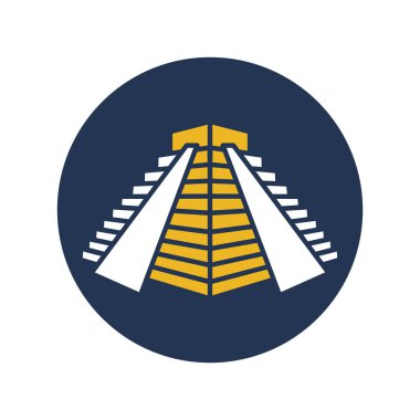 Chichen Itza, Meksika, dönüm noktası, piramit tamamen düzenlenebilir vektör simgeleri