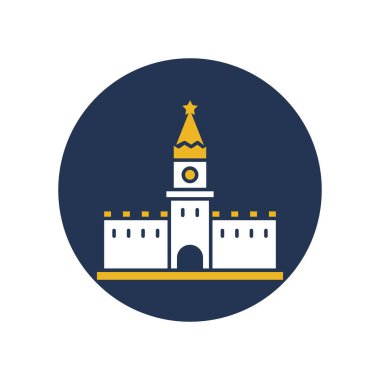 Kremlin, Moskova, Rusya, tamamen düzenlenebilir vektör simgeleri oluşturuyor