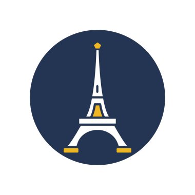Eyfel Kulesi, Paris, Fransa, kule tamamen düzenlenebilir vektör simgeleri
