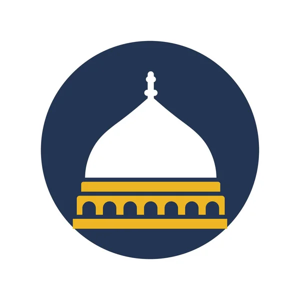 Mosquée Des Prophètes Médine Arabie Saoudite Icônes Vectorielles Entièrement Modifiables — Image vectorielle