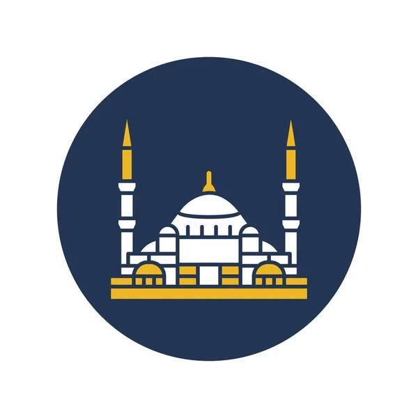 Blaue Moschee Istanbul Türkei Moschee Voll Editierbare Vektorsymbole — Stockvektor