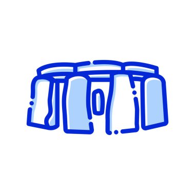 Stonehenge, Wiltshire, İngiltere, tamamen düzenlenebilir vektör simgeleri