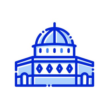 El Aksa Camii, Kudüs, Filistin, tam olarak düzenlenebilir vektör simgeleri