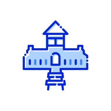 Auschwitz, Polonya, soykırım, müze tamamen düzenlenebilir vektör simgeleri