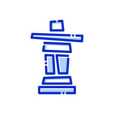 Inukshuk, Kanada, dağ, tamamen düzenlenebilir vektör simgeleri
