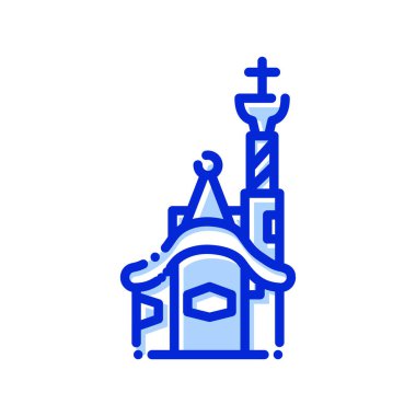 Parc Guell, Barselona, İspanya, katalonya tamamen düzenlenebilir vektör simgeleri