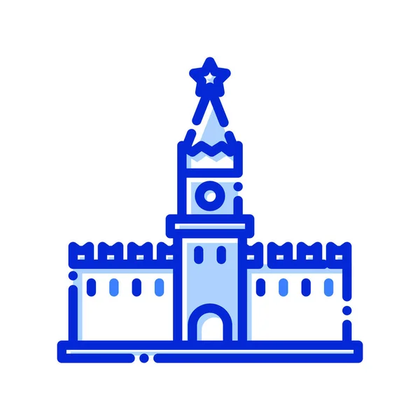 Kremlin Moscow Russia Building Fully Editable Vector Icons — Stock Vector