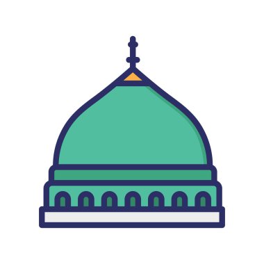 Peygamberler Camii, Medine, Suudi Arabistan, ünlü tamamen düzenlenebilir simgeler.