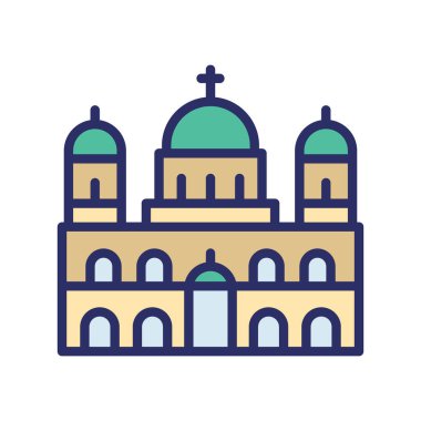 Dom, Berlin, Franzosischer, Almanya tamamen düzenlenebilir vektör simgeleri