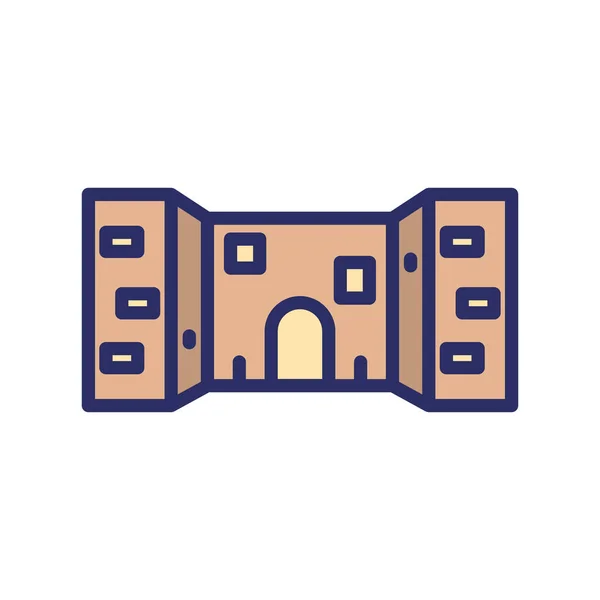 ダマスカス門 エルサレム イスラエル 慈悲の門完全に編集可能なベクトルアイコン — ストックベクタ