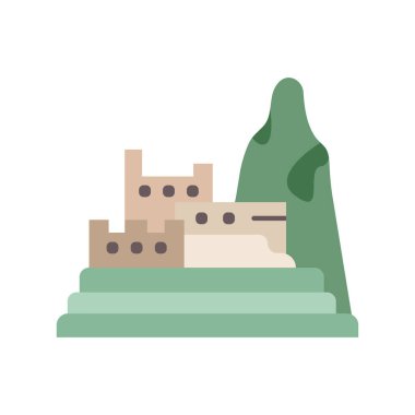 Machu Picchu, Cuzco, Peru, arkeolojik olarak tamamen düzenlenebilir vektör simgeleri