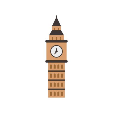 Big Ben, Londra, İngiltere, tamamen düzenlenebilir vektör simgeleri