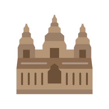 Angkor Wat, Kamboçya, thom, taş tapınak tamamen düzenlenebilir vektör simgeleri