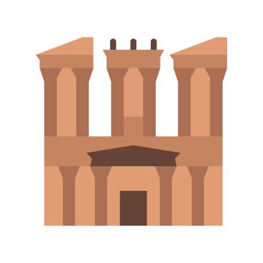 Petra, Jordan, dönüm noktası, kanyon tamamen düzenlenebilir vektör simgeleri