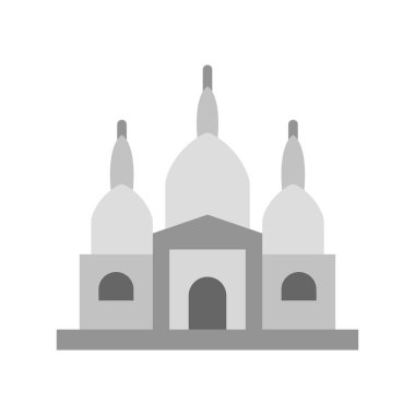 Sacr Coeur, Paris, Fransa, kilise tamamen düzenlenebilir vektör simgeleri