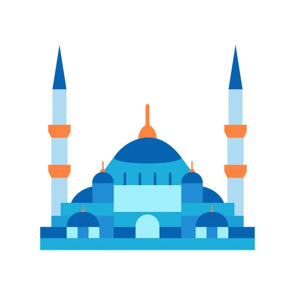 Blue Mosque Istanbul Turkey Mosque Fully Editable Vector Icons — Stock Vector