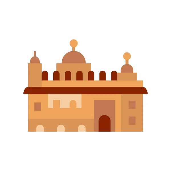 Golden Temple Amritsar Índia Harmandir Sahib Ícones Vetoriais Totalmente Editáveis — Vetor de Stock