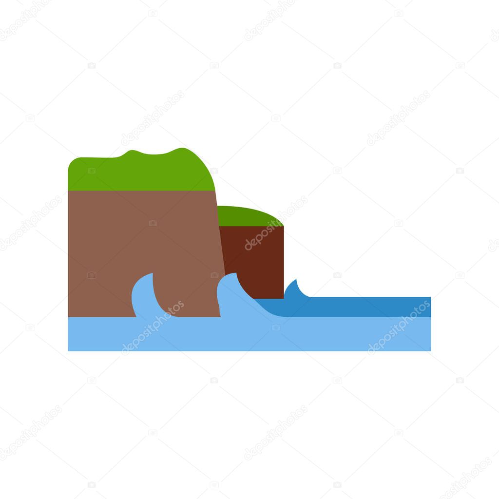 Cliffs of Moher, Ireland, sea, nature fully editable vector icons