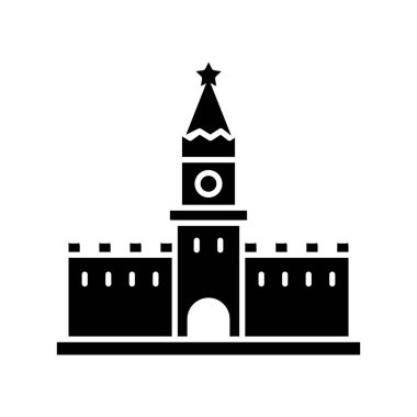 Kremlin, Moskova, Rusya, tamamen düzenlenebilir vektör simgeleri oluşturuyor