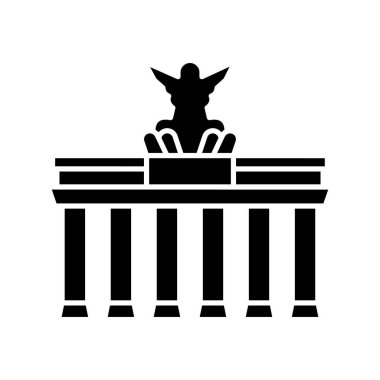 Brandenburg Kapısı, Berlin, Almanya, tamamen düzenlenebilir vektör simgeleri