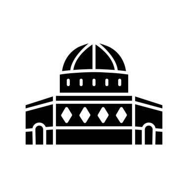 El Aksa Camii, Kudüs, Filistin, tam olarak düzenlenebilir vektör simgeleri