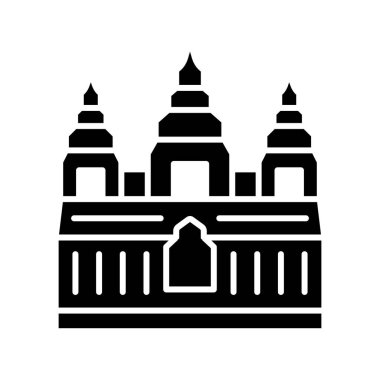 Angkor Wat, Kamboçya, thom, taş tapınak tamamen düzenlenebilir vektör simgeleri